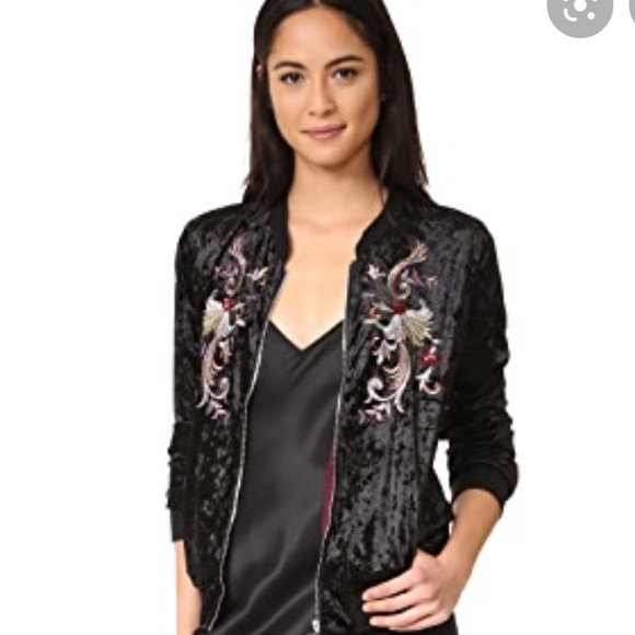 Somedays Lovin velvet embroidery bomber jacket - Picture 2 of 7